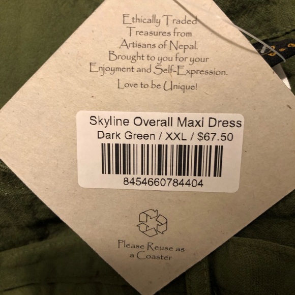 “Red Bag”Olive Green A-Line Overall Style Maxi Jumper Dress . Size XXL. NWT - Picture 10 of 11